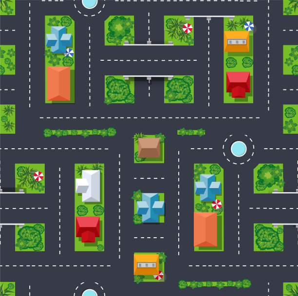 从上面俯瞰是一个地图城市图片下载