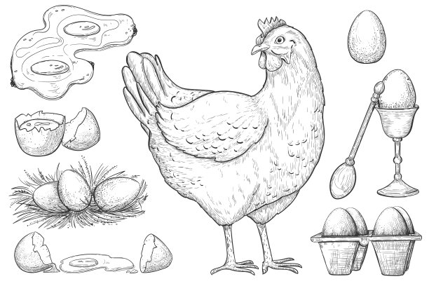 鸡用蛋及农用食品生产简图图片下载