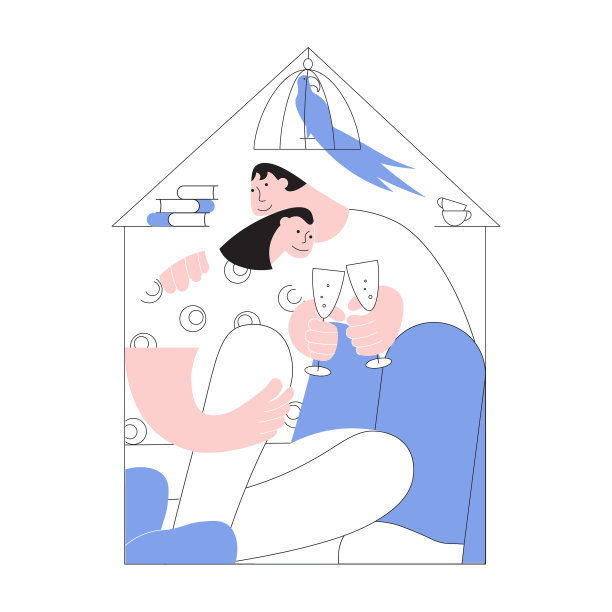 年轻的夫妇住在小房子里图片下载