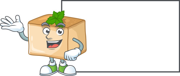 Basbousa带有板状卡通吉祥物的设计风格图片下载