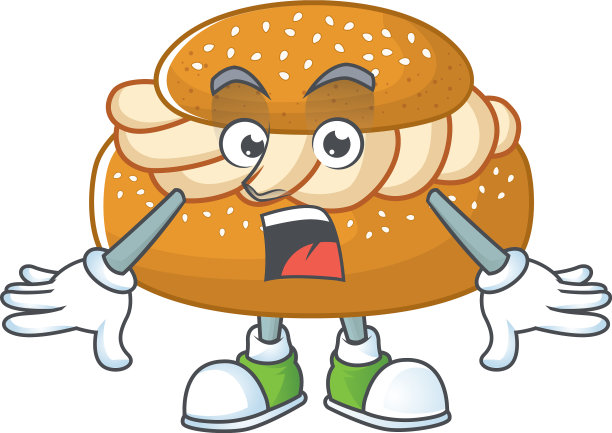 吉祥物设计semla做出了一个令人惊讶的手势图片下载