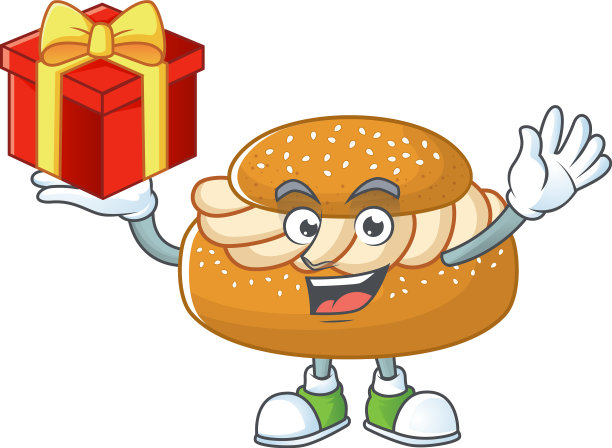 吉祥物设计风格semla展示了疯狂的脸图片下载