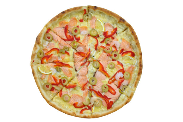 快餐与鱼和奶酪俯视图。图片下载