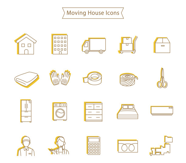 搬家图标简单说明图片下载