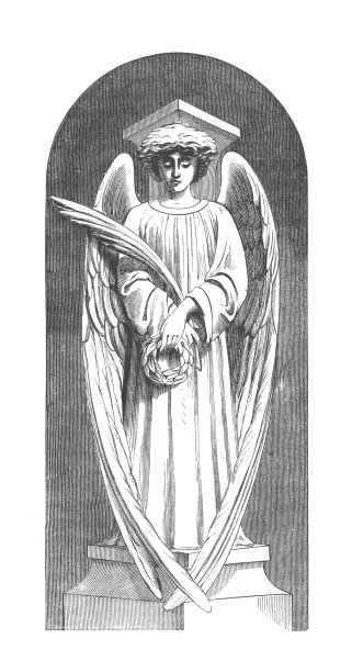 罗马天使雕像，古董雕刻插图图片下载