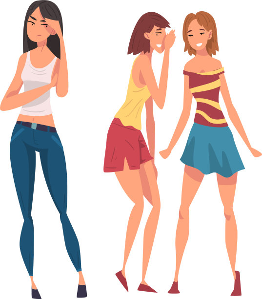 两个女性朋友在背后窃窃私语图片下载