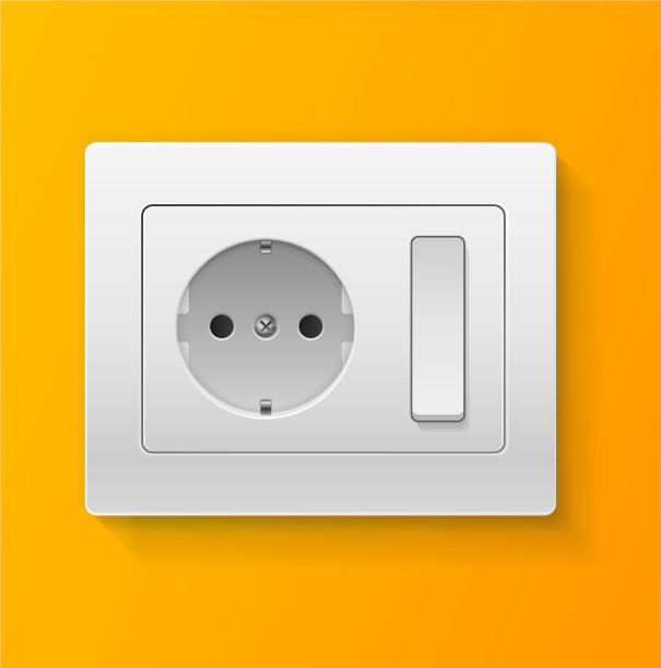 逼真的详细3d开关和插座集图片下载