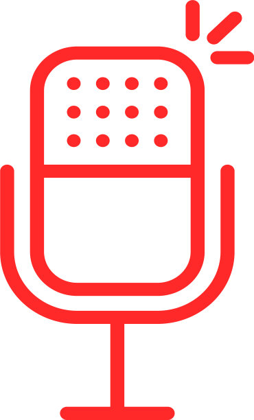 细线红色麦克风的播客图片下载