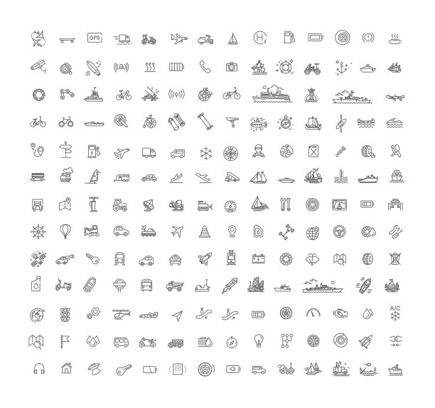 运输图标细线设计图片下载