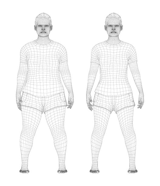 胖女人瘦，前后减肥图片下载