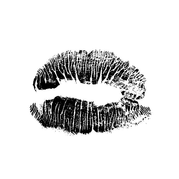 唇痕印印章嘴孤立在白色图片下载