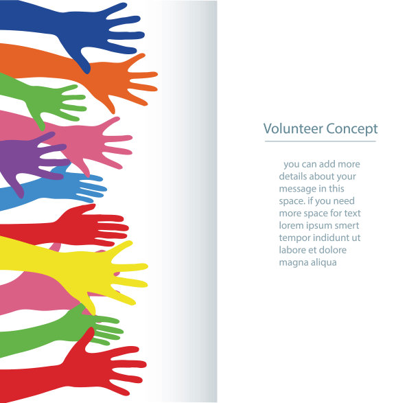 志愿者概念双手高举旗帜图片下载