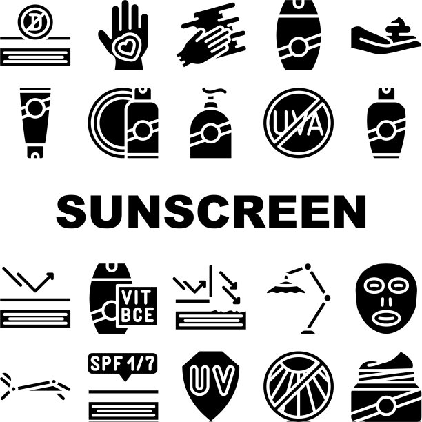 防晒收集图标设置隔离图片下载