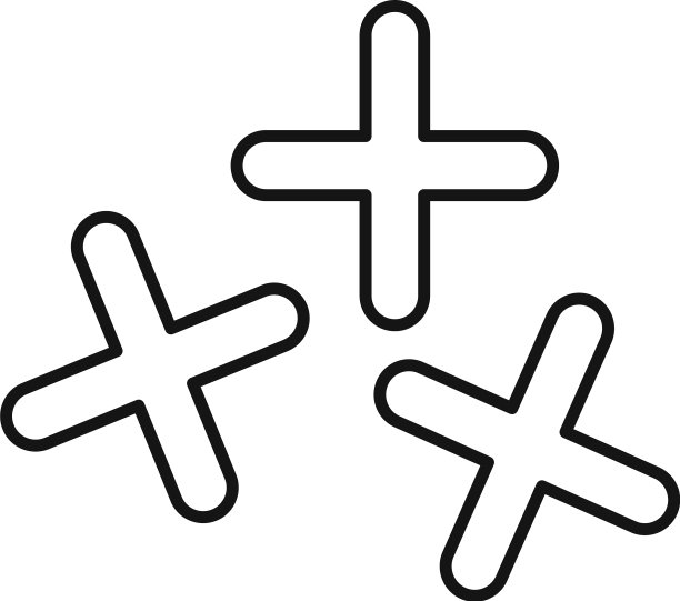 画条交叉工具图标轮廓样式图片下载