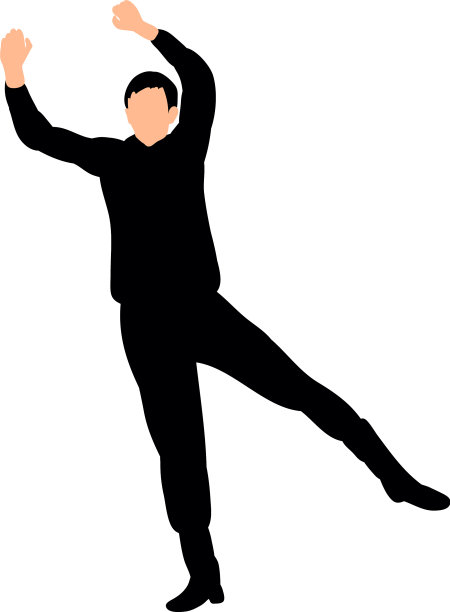 一个男人跳舞的剪影图片下载