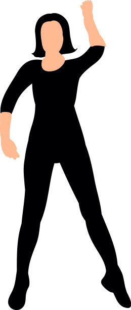 一个跳舞的年轻女孩剪影图片下载