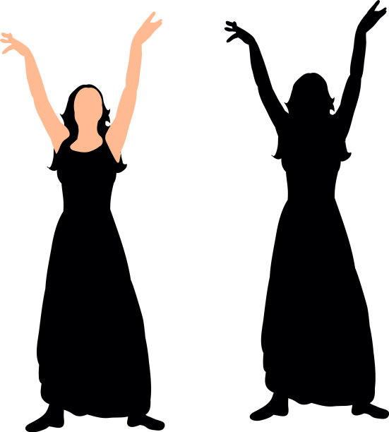 女孩跳舞的轮廓图片下载