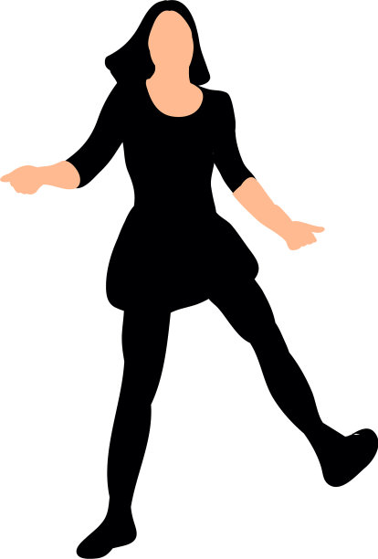 一个跳舞的年轻女孩剪影图片下载