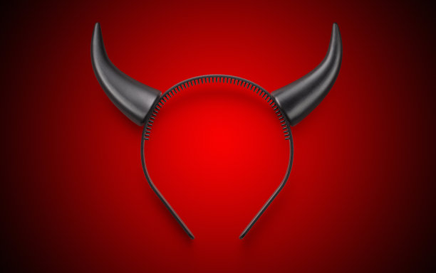 头箍上的塑料魔鬼角图片下载