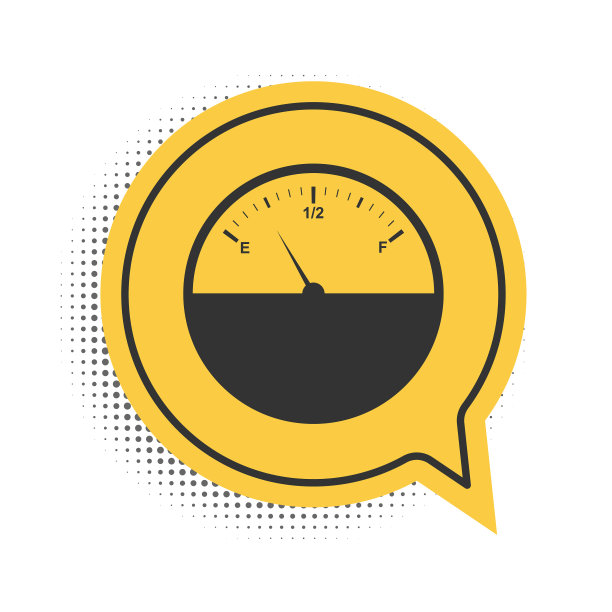 黑色燃料表图标孤立在白色背景上图片下载