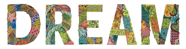 字梦装饰物缠结物图片下载