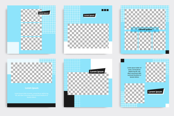 可编辑的正方形几何横幅模板图片下载