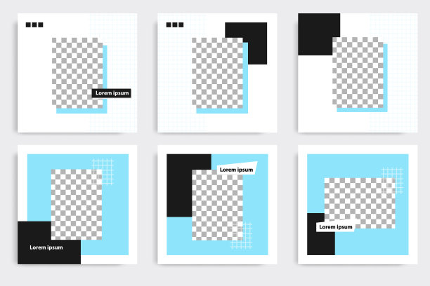 可编辑的正方形几何横幅模板图片下载