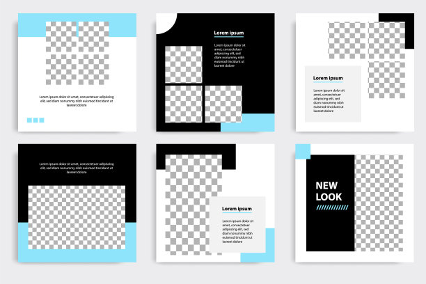 可编辑的正方形几何横幅模板图片下载