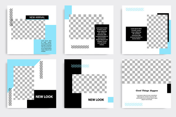 可编辑的正方形几何横幅模板图片下载