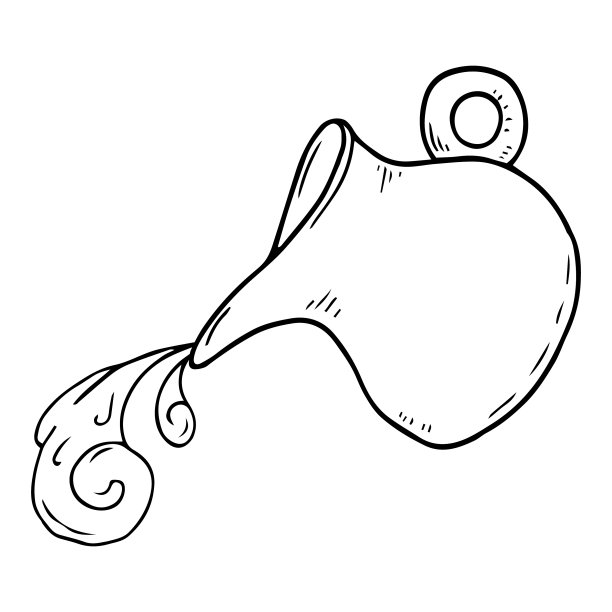 牛奶壶图标，一个陶瓷牛奶壶手绘图片下载