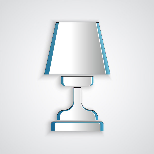 剪纸台灯图标孤立在灰色图片下载