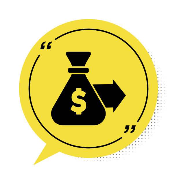 黑色钱袋图标孤立在白色背景图片下载