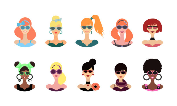 女孩头像设置颜色隔离图片下载