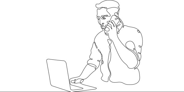 连续线描商人电脑图片下载
