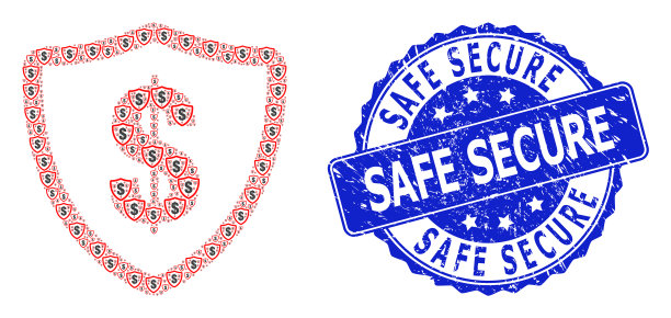 垃圾安全安全圆形印章印章和递归图片下载