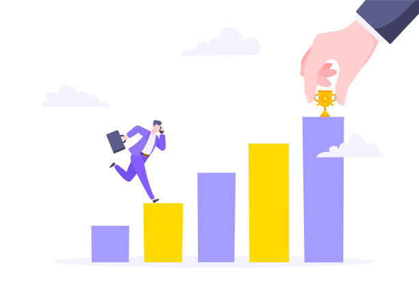 业务导师帮助提高职业生涯和掌握楼梯步骤矢量插图。图片下载