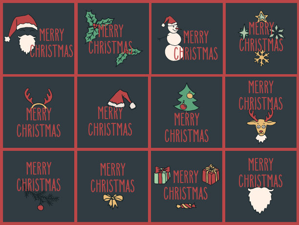 圣诞贺卡套装图片下载