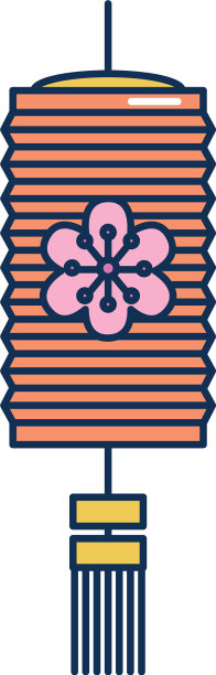 中秋概念花灯图标线图片下载