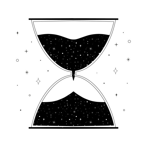 神秘沙钟开始矢量插图图片下载