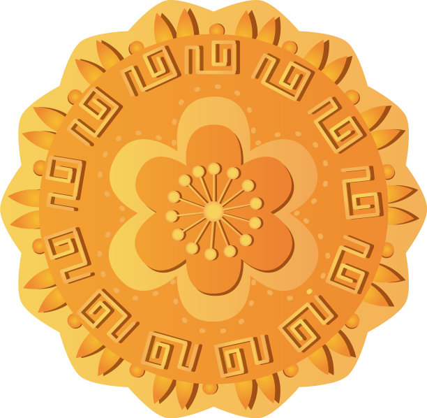 花月饼图标详细的风格图片下载