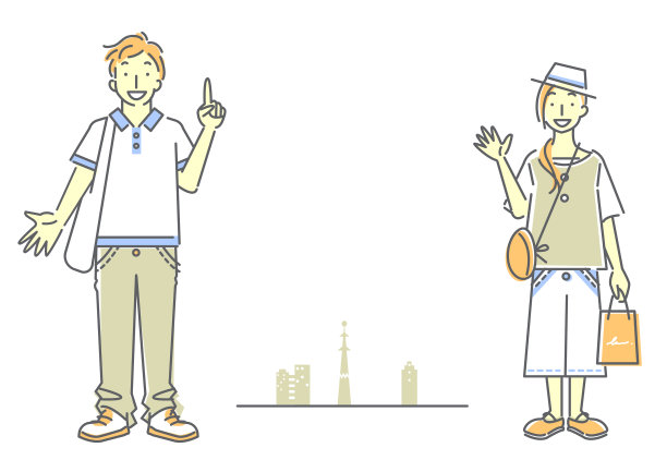 年轻情侣旅行，简单的线条艺术图片下载