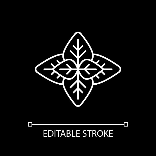 薄荷白色线性图标为黑暗的主题图片下载