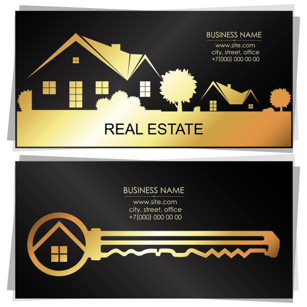 房地产金钥匙和房屋名片概念图片下载