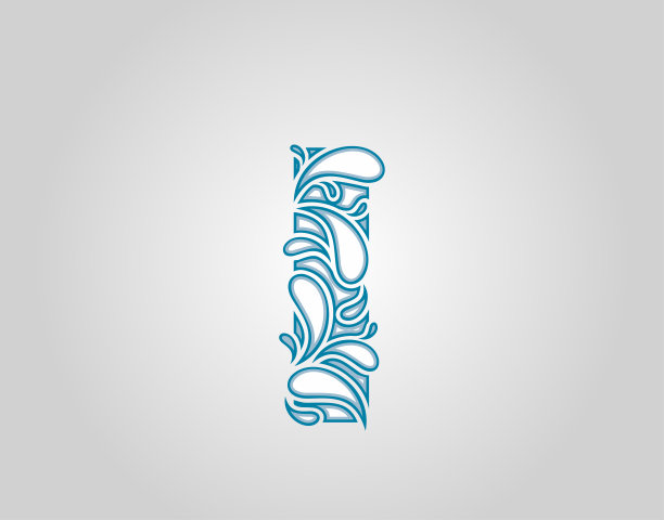 水滴和飞溅涂鸦I字设计。图片下载