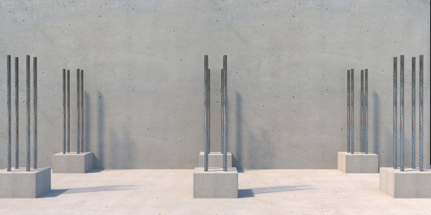 钢筋加固。混凝土coluns建设。三维演示图片下载