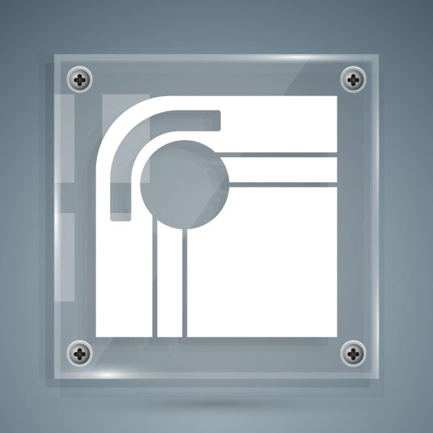 白色台球桌图标孤立在灰色背景。池表。方形玻璃面板。向量图片下载