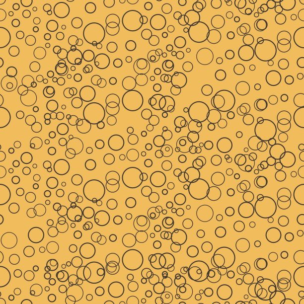 深灰色气泡在黄色背景无缝模式图片下载