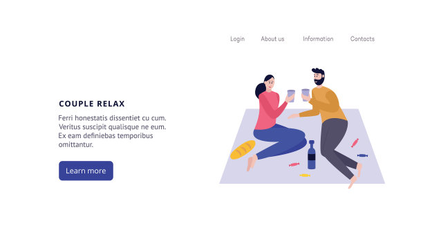 夫妇放松网页模板与字符图片下载