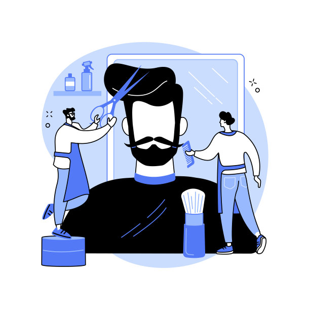 理发店抽象概念矢量插图。图片下载