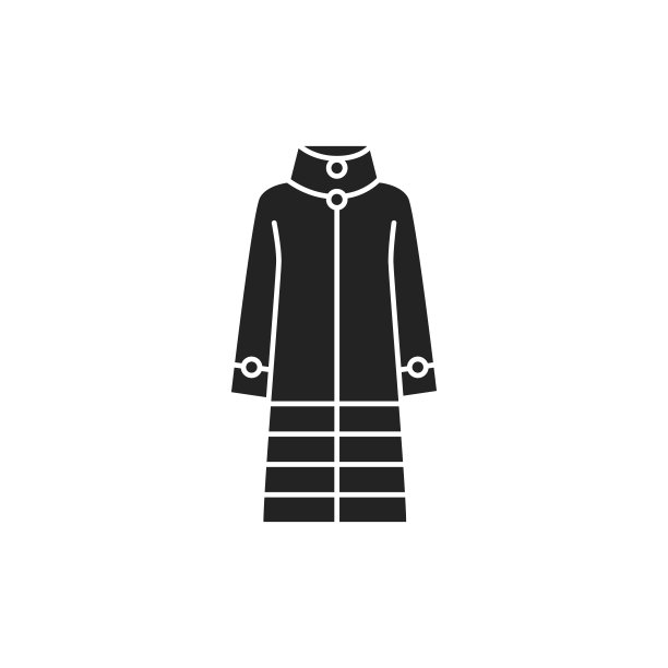 皮草大衣颜色线图标。象形文字用于网页、手机应用、促销。图片下载